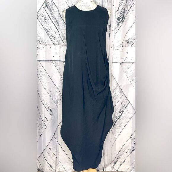 VIADELLEROSE Asymmetrical Sleeveless Dress Black M - Picture 1 of 8